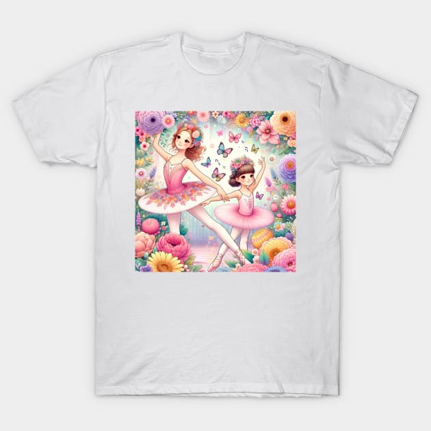 An Adventure between Ballet and Flowers #3 T-Shirt by Lady Su